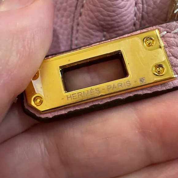 Baby mini Birkin 20 cm style Leather Women's Bag in light pink Togo leather - Picture 5 of 7